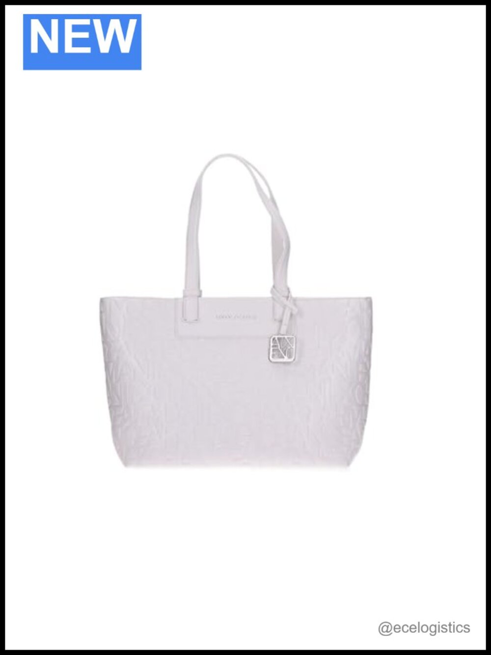 Armani Exchange Liz Pebble Shopping Satchel Tote Pebbled Leather Shoulder Bag